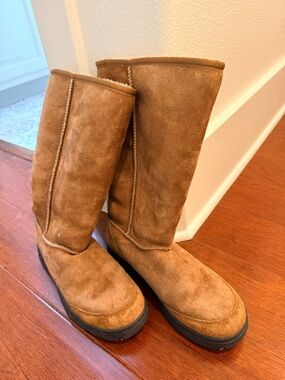 UGG Tall Suede Winter Boots in Chestnut Brown